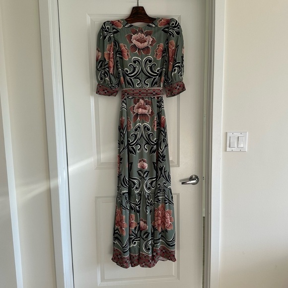 Farm Rio Arabesque Floral Green Maxi Dress - Picture 8 of 9